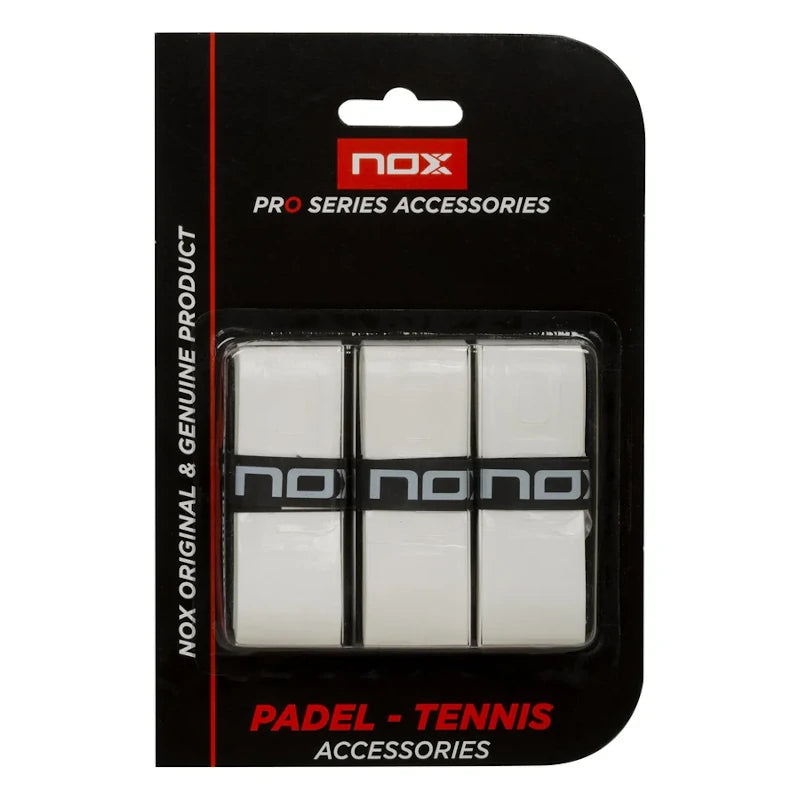 Pack de 3 overgrips NOX Pro blanc lisse