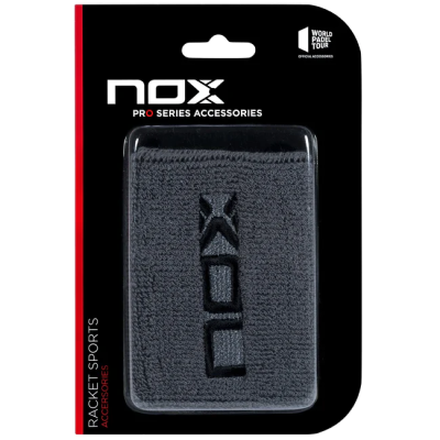 Poignet éponge Nox gris foncé logo noir lot de 2